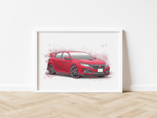 Personalised Honda Civic Type R FK8 Art Print