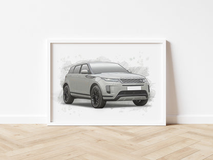 Personalised Range Rover Evoque Art Print