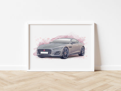 Personalised Jaguar F Type Art Print