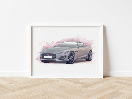 Personalised Jaguar F Type Art Print