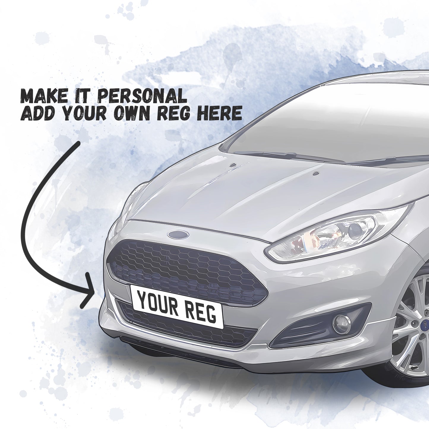 Personalised Ford Fiesta Zetec S Art Print