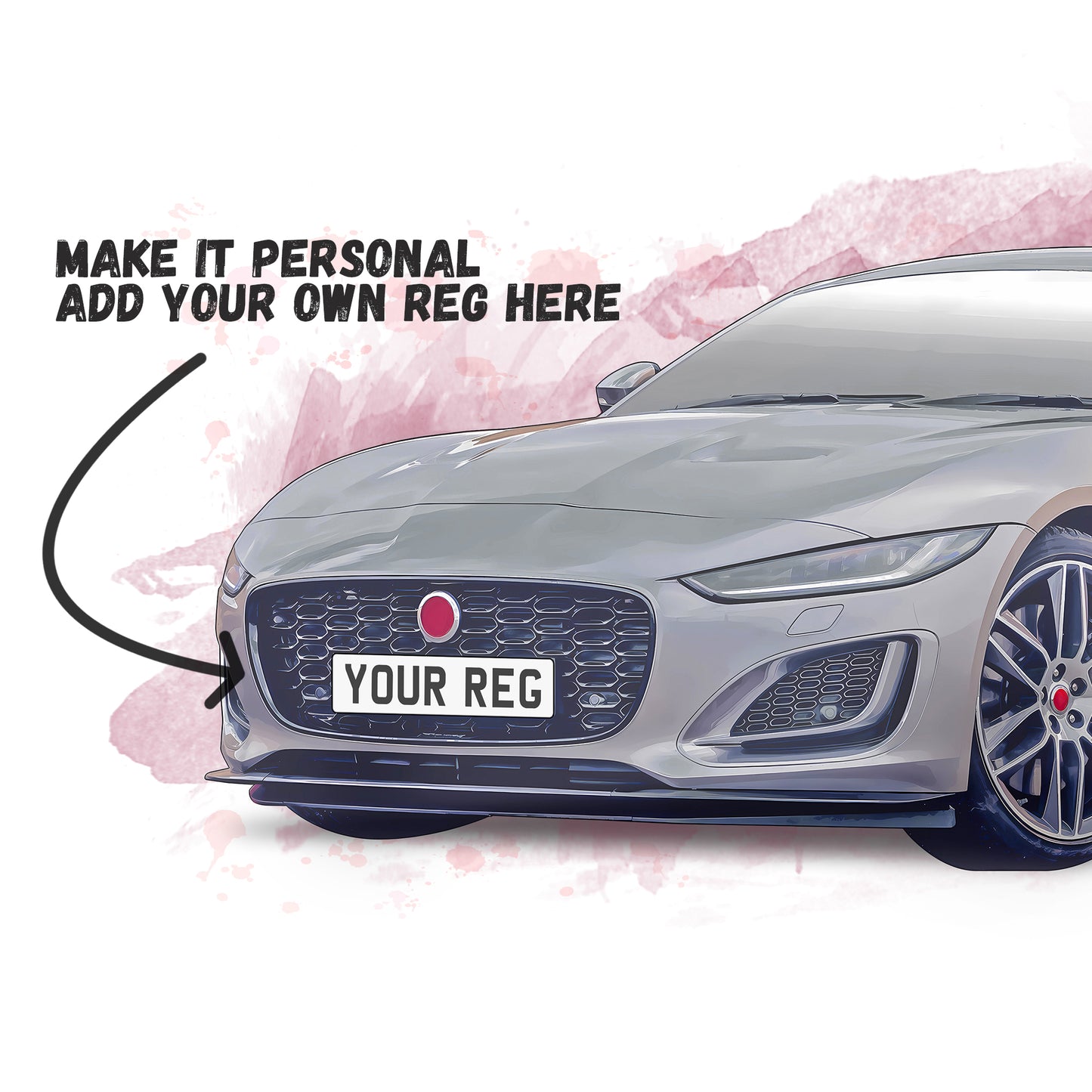 Personalised Jaguar F Type Art Print