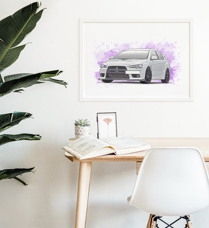Personalised Mitsubishi Evo X 10 Art Print
