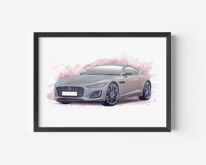 Personalised Jaguar F Type Art Print
